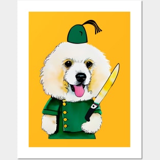 Dog with Knife Posters and Art